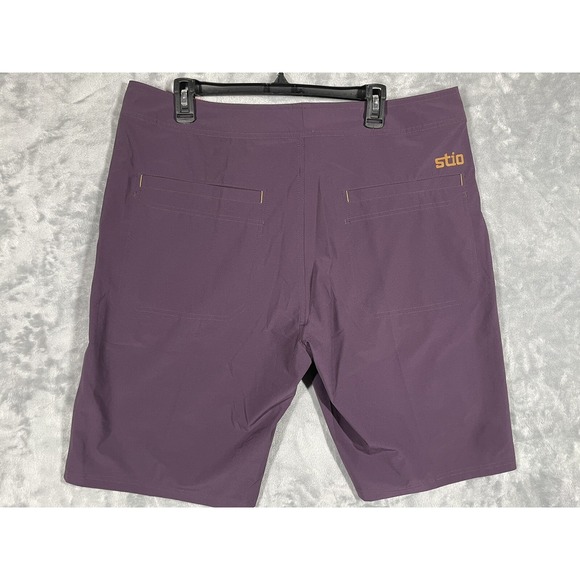 Stio CFS Board Shorts Mens 38X21.5 Purple Stretch Quick Dry UPF Comfort NEW - Picture 2 of 7